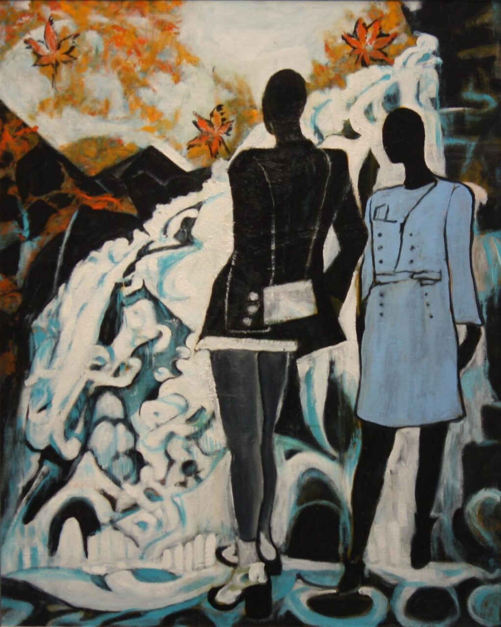 浅間大滝に立つ恋人たち