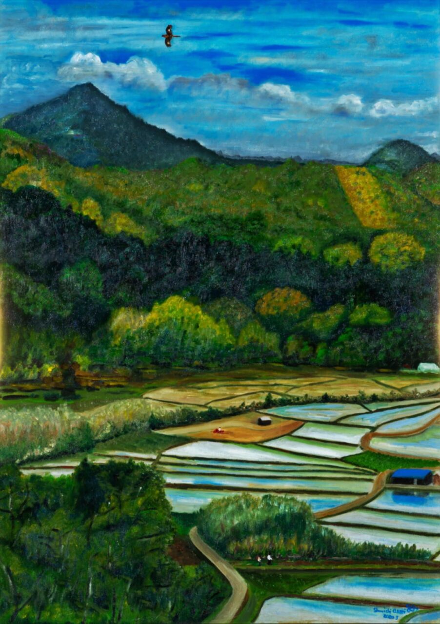 トンビがくるりと輪を描いた