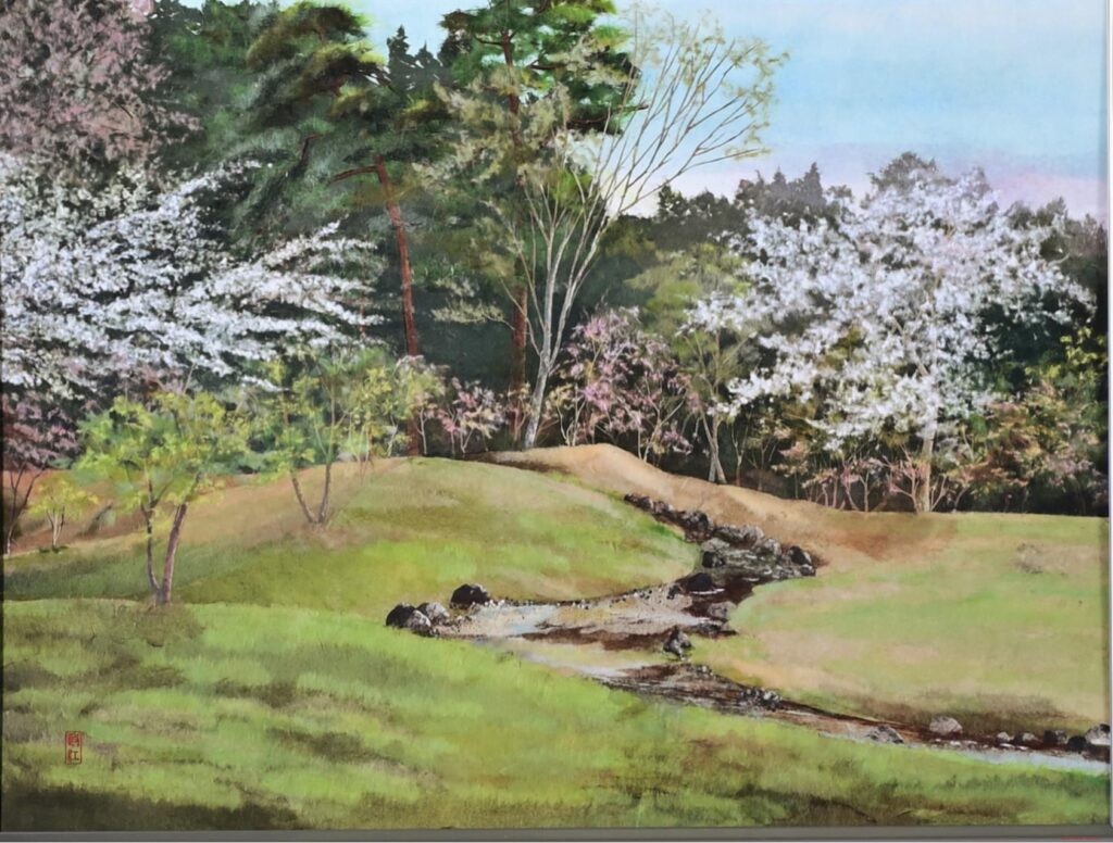 アートギャラリー月桂樹賞 会員 町田 政江 季のうつり(上高地) F20 紙絵