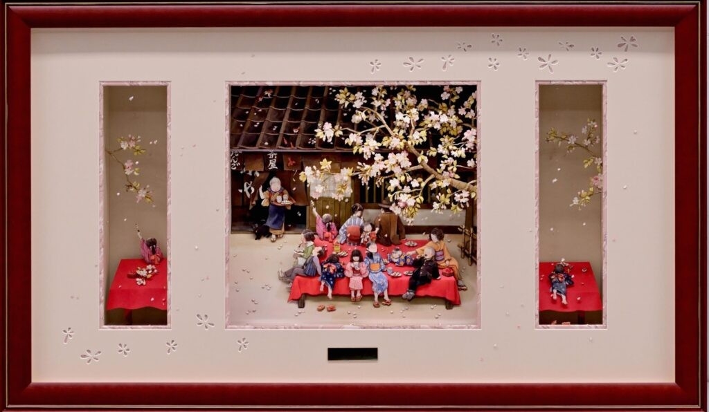 奨励賞 準会員 眞 翆 さくら湯の茶屋 990×580 3Dシャドーボックスアート