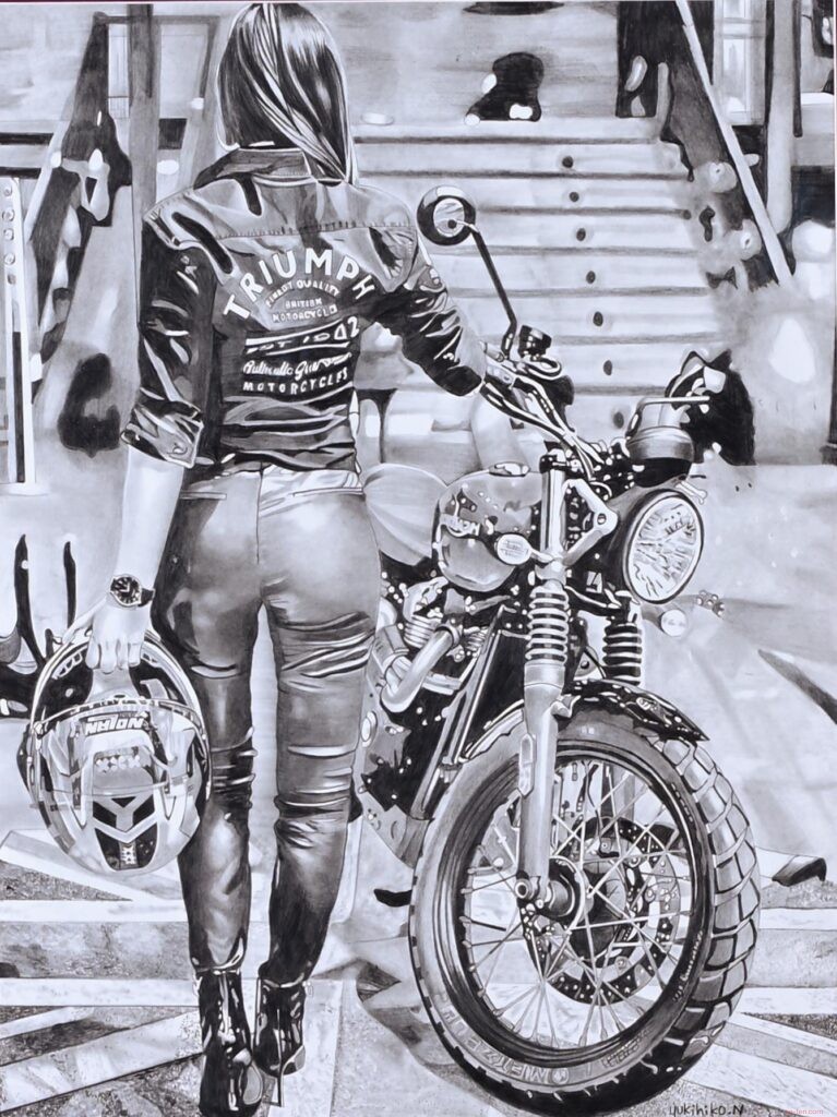 新人賞 一般 中村 幸彦 Lady Biker 鉛筆画