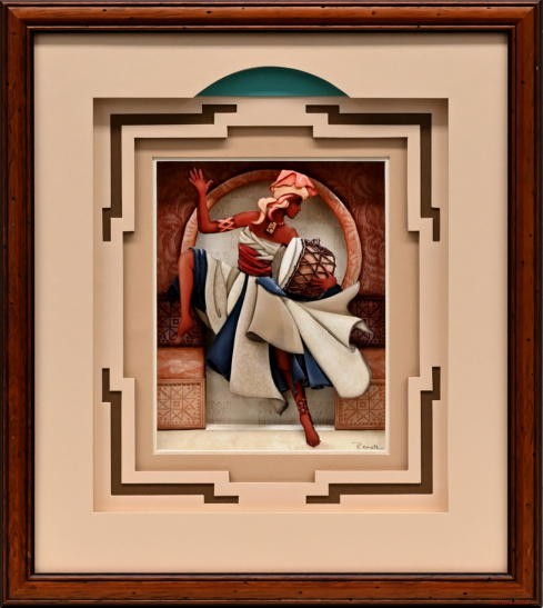 奨励賞 会友推挙 一般 Otani Hiroko 大谷 弘子 3Dシャドーボックスアート アフリカン リズム Ⅱ 53×46