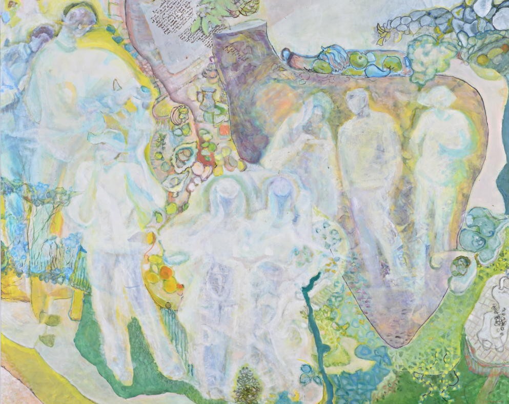 会 員 Kazama Yumiko 風間由美子 油彩画 バーべキュー:平和なひととき 100号F