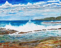 s-57 浅利 秀一 本州最南端の空と海 50F 油彩画 s-57 浅利 秀一 本州最南端の空と海 50F 油彩画