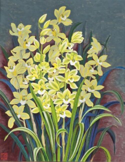 s-22 大脇 兼子 シンビジューム 20 油彩画 s-22 大脇 兼子 シンビジューム 20 油彩画