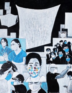 12_出口 仍康 2mマスク 80F 油彩画 12_出口 仍康 2mマスク 80F 油彩画