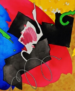 津嶋 謙昌 災害(遺作) 20F 水彩画 津嶋 謙昌 災害(遺作) 20F 水彩画