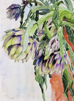 s-73 山田 享 アーティチョーク 20F 水彩画 s-73 山田 享 アーティチョーク 20F 水彩画