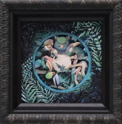 s-49 開髙 悦子 月輪 (LED作品)シャドーボックスアート s-49 開髙 悦子 月輪 (LED作品)シャドーボックスアート