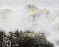 s-27-2 佐野 和利  雲海に浮かぶ 30F 油彩画 s-27-2 佐野 和利 雲海に浮かぶ 30F 油彩画