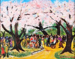 s-58 井上 紀樹 上野公園・花見 30F 油彩画 s-58 井上 紀樹 上野公園・花見 30F 油彩画