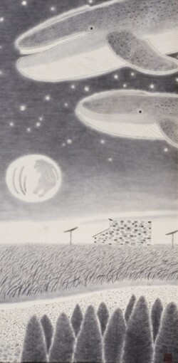 s-36 創展賞 原田 耿太郎 星空の時間 91x182 水墨画 s-36 創展賞 原田 耿太郎 星空の時間 91x182 水墨画