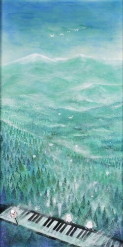 s-35 浜田 玲子 森へ 755x146 日本画  s-35 浜田 玲子 森へ 755x146 日本画