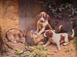 29 藤井 晶子 小犬 シャドーボックスアート 29 藤井 晶子 小犬 シャドーボックスアート