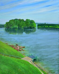 理事 嶋田 正之 荒 川 油彩画 理事 嶋田 正之 荒 川 油彩画