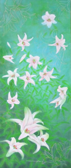 理事 百瀬 まつ子 詩!ささゆり 油彩画 理事 百瀬 まつ子 詩!ささゆり 油彩画