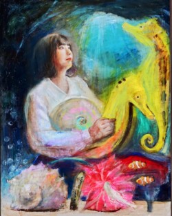 一般 大頭 美穂子 海の音#海底の秘密基地 油彩画 一般 大頭 美穂子 海の音#海底の秘密基地 油彩画