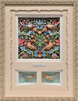 一般 Senmatsu Hiroko 千松 宏子 3Dシャドーボックスアート Strawberry Thief 68×52 一般 Senmatsu Hiroko 千松 宏子 3Dシャドーボックスアート Strawberry Thief 68×52