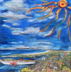 一般 Kajitani Yoji 梶谷 洋司 油彩画 炎環大洗港 12S テーマ 一般 Kajitani Yoji 梶谷 洋司 油彩画 炎環大洗港 12S テーマ