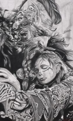 会 友 Nakamura Yukihiko 中村 幸彦 鉛筆画 平和 10号 会 友 Nakamura Yukihiko 中村 幸彦 鉛筆画 平和 10号